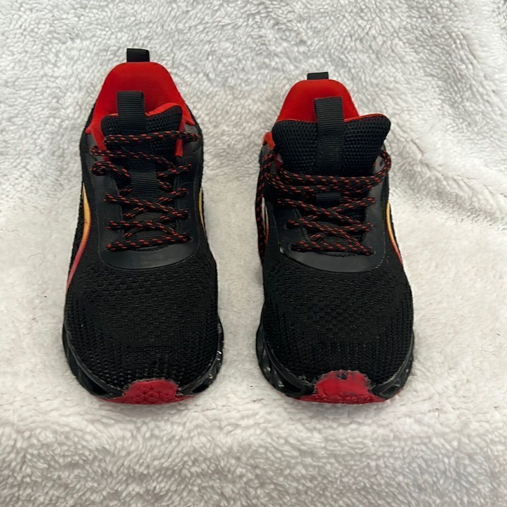 Black and Red Flame Sneakers  - Size 4